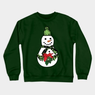 Poinsettias - Christmas Snowman Crewneck Sweatshirt